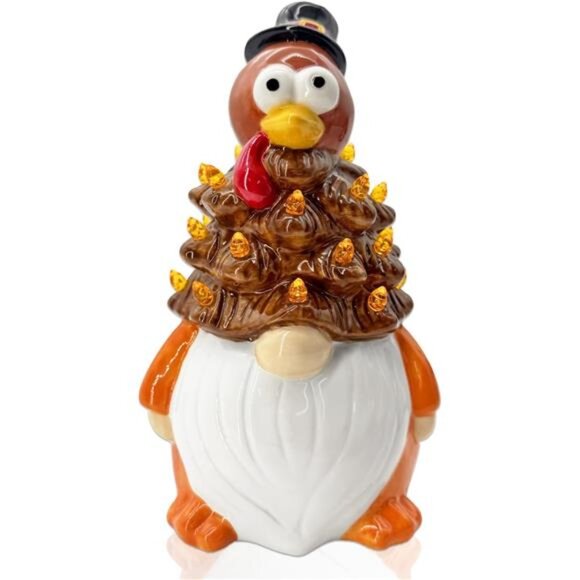 New Thanksgiving Turkey Gnomes Ceramic Tree Decor, Thanksgiving Decorations - Picture 1 of 8